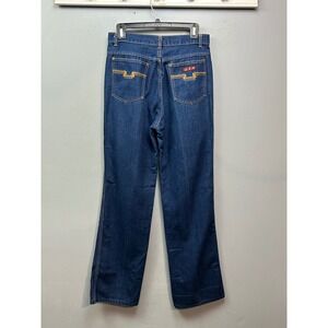 CIA Jeans Womens Vintage Size 16-US 8 Dark Wash Straight Leg Embroidered Pockets